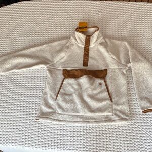 Carhartt Women’s Cream and Brown Fleece Hoodie, out of stock online